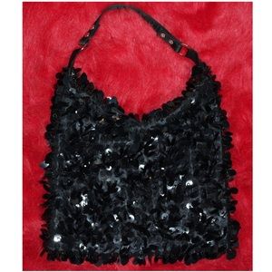 Sequin & Beaded Handbag- Black Beauty
